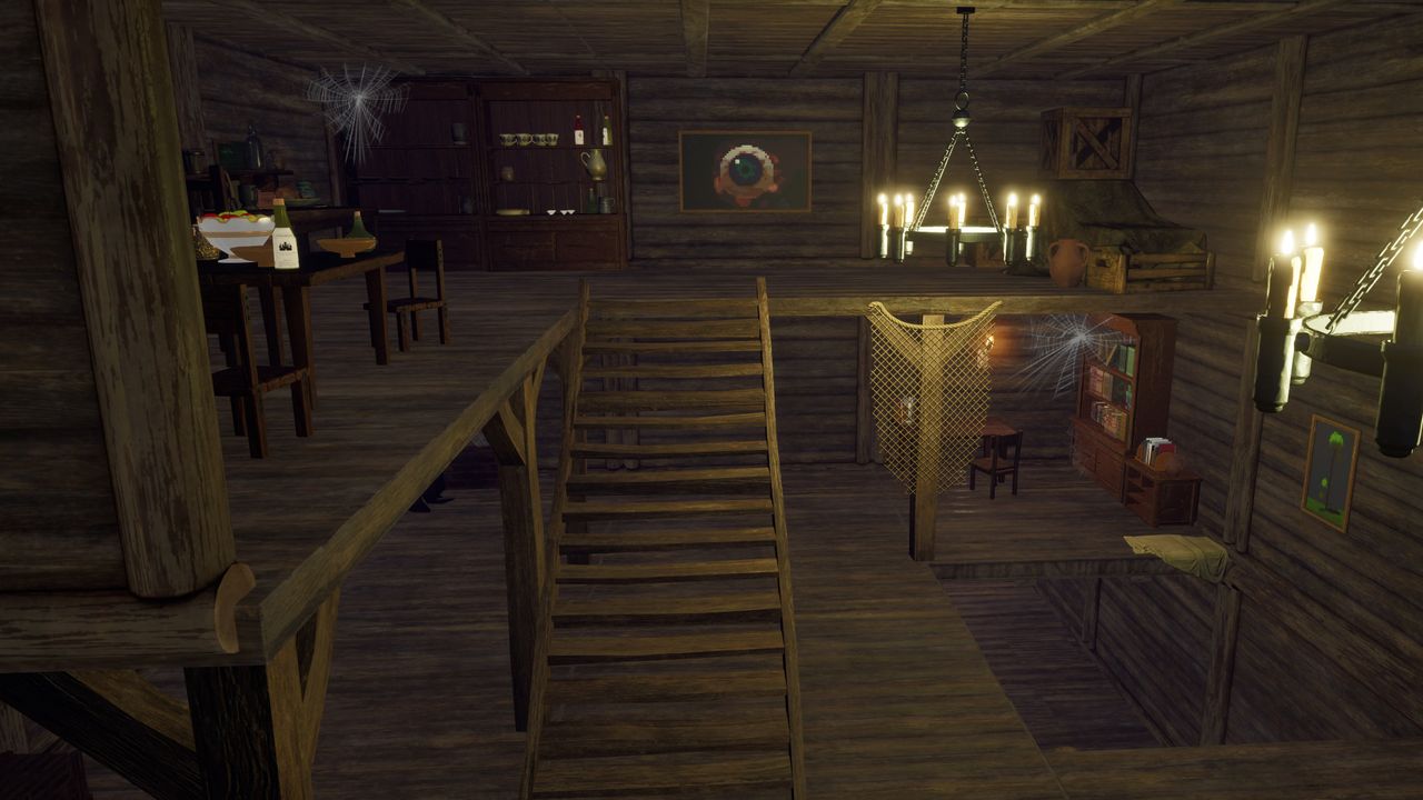 A log cabin from Palworld, but done in the style of Terraria for the game crossover dungeon.