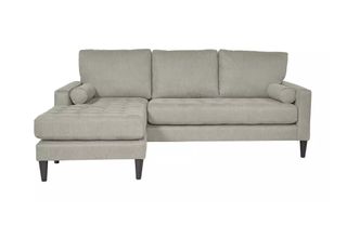 A cheap chaise sofa with natural-coloured upholstery