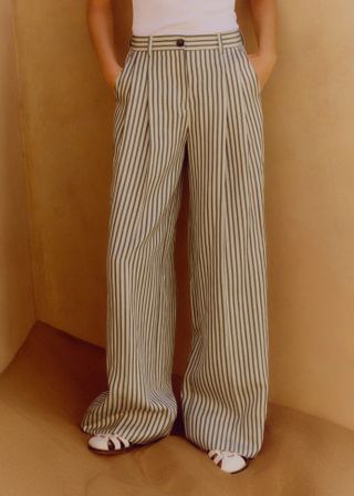 Fluid Stripe Straight-Leg Trouser