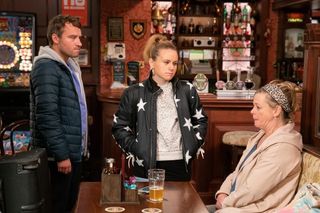 Gemma confronts Bernie in the Rovers Return