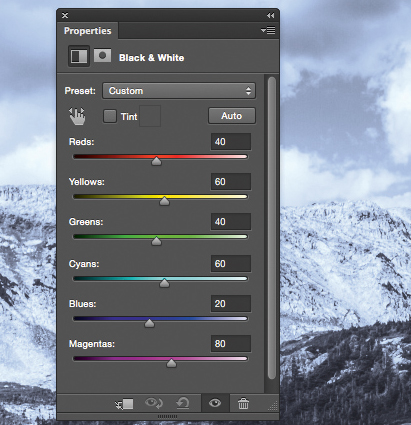 Tweak the tones of the shades in your image using the sliders