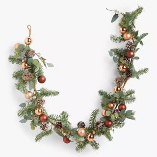 Pinecone and bauble christmas garland