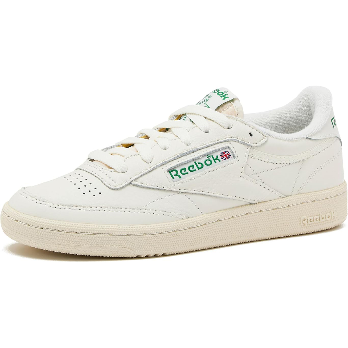 Reebok, Reebok Club C 85 Vintage Tennis Sneakers for Women, Casual White Womens Shoes, Size 5 to 11 - Chalk/alabaster/glen Green, 8 Medium
