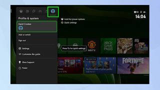 A parental controls screen on an Xbox