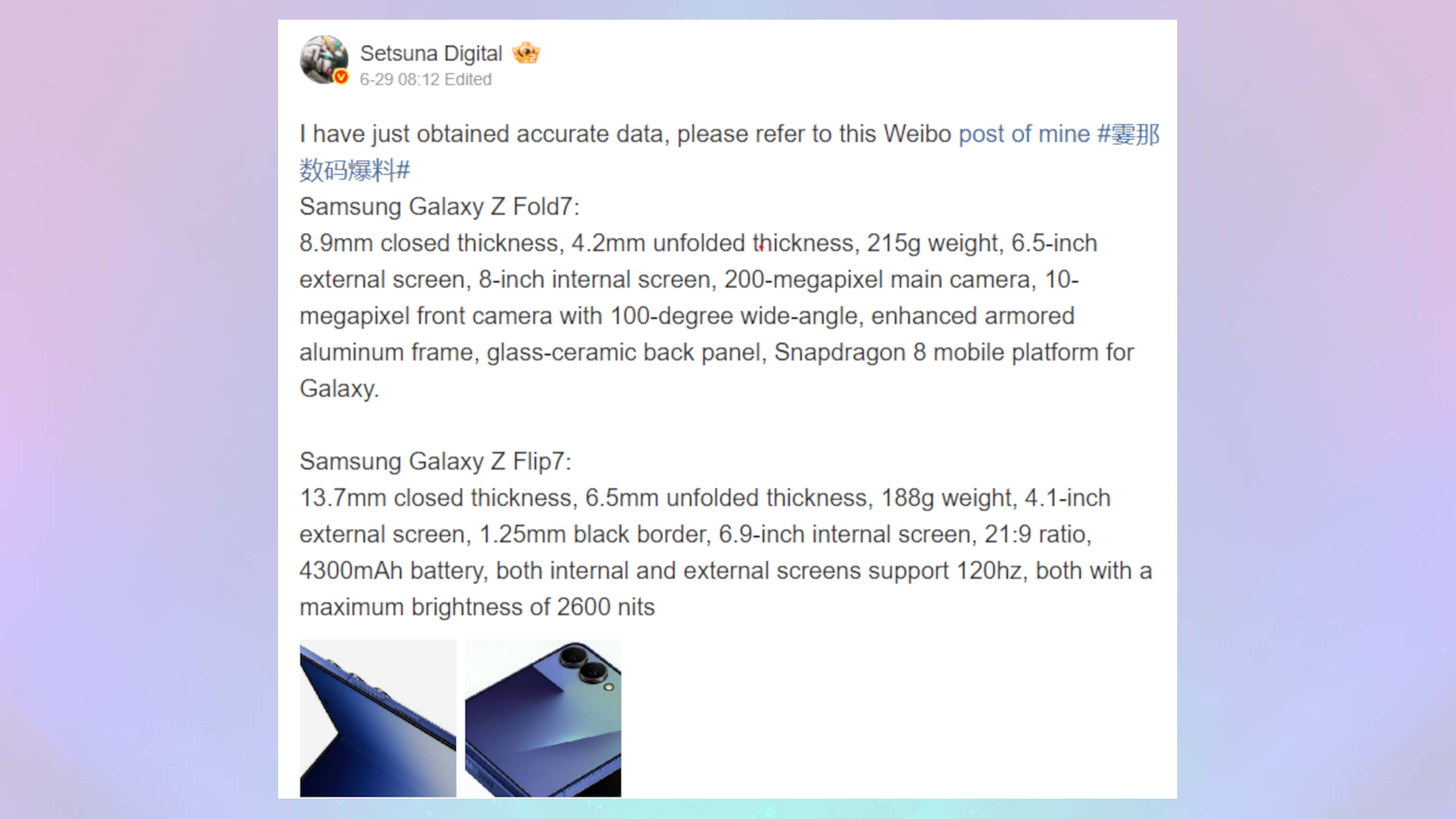 new leak revealing apparent details for Samsung's next foldables