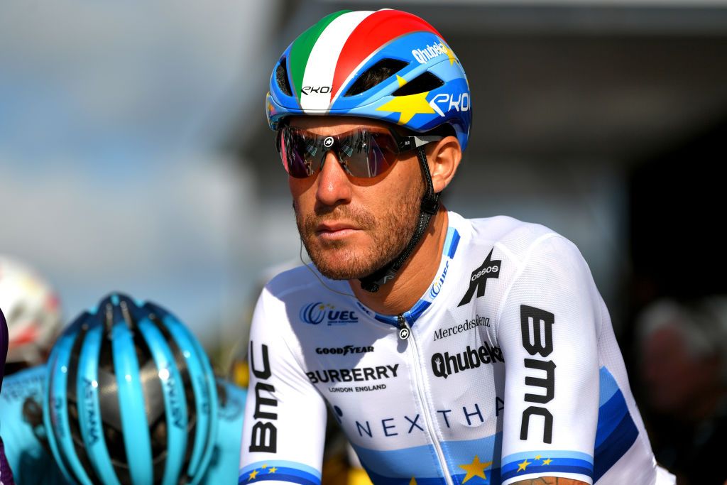 PLOUAY FRANCE AUGUST 29 Giacomo Nizzolo of Italy and Team Qhubeka Nexthash prepares for the race prior to the 85th Bretagne Classic OuestFrance 2021 a 251km race from Plouay to Plouay OuestFrance on August 29 2021 in Plouay France Photo by Luc ClaessenGetty Images
