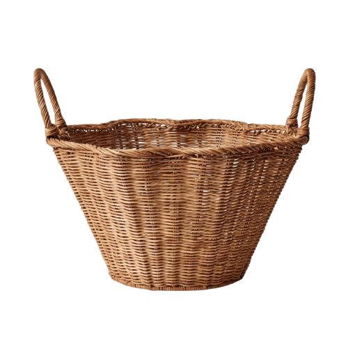 Scallop Woven Rattan Basket