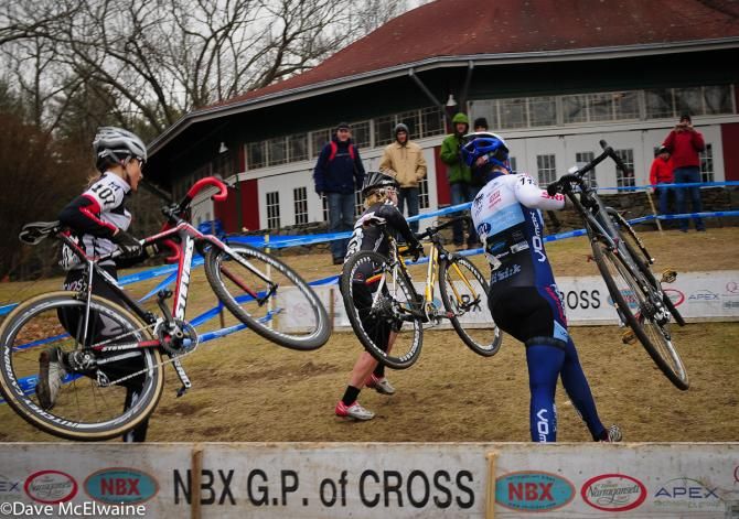 Birch, Van Gilder, and Elliot battling each other for third place
