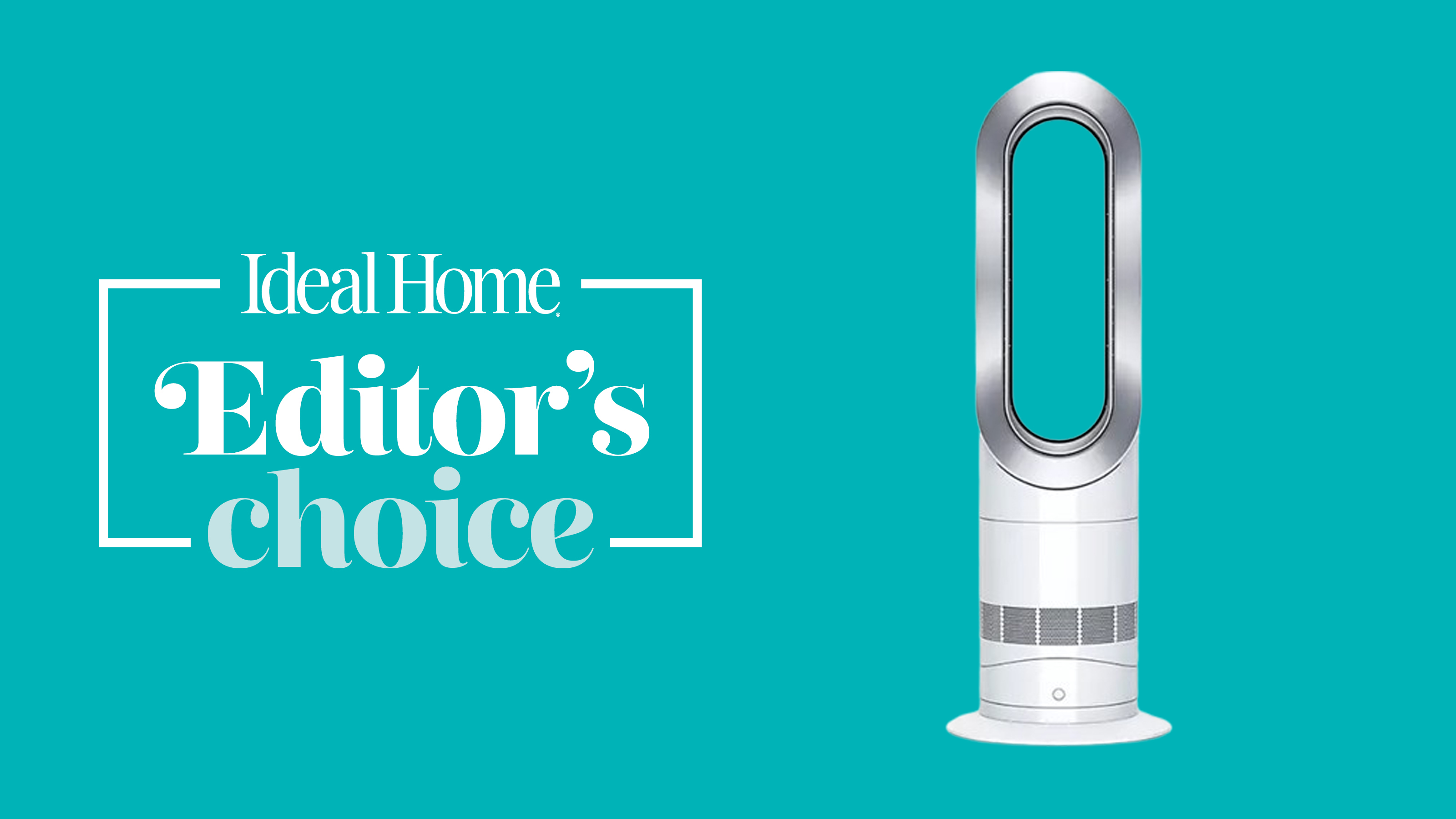 The Dyson fan on a teal background