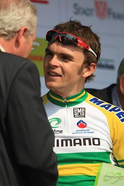 Bobridge is congratulated after the podium ceremony. Photo &copy;: Florian &amp; Susanne Schaaf/www.cyclingpictures.de