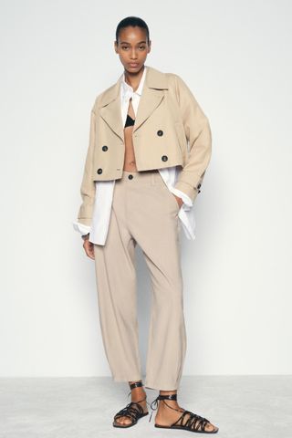 Zara Short Trench-Style Jacket