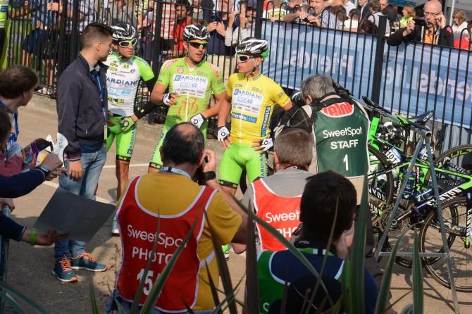 Edoardo Zardini at the start in Worcester.