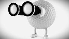 Golf ball figurre with binoculars GettyImages-183830892