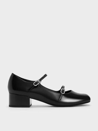 Double-Strap Block-Heel Mary Janes