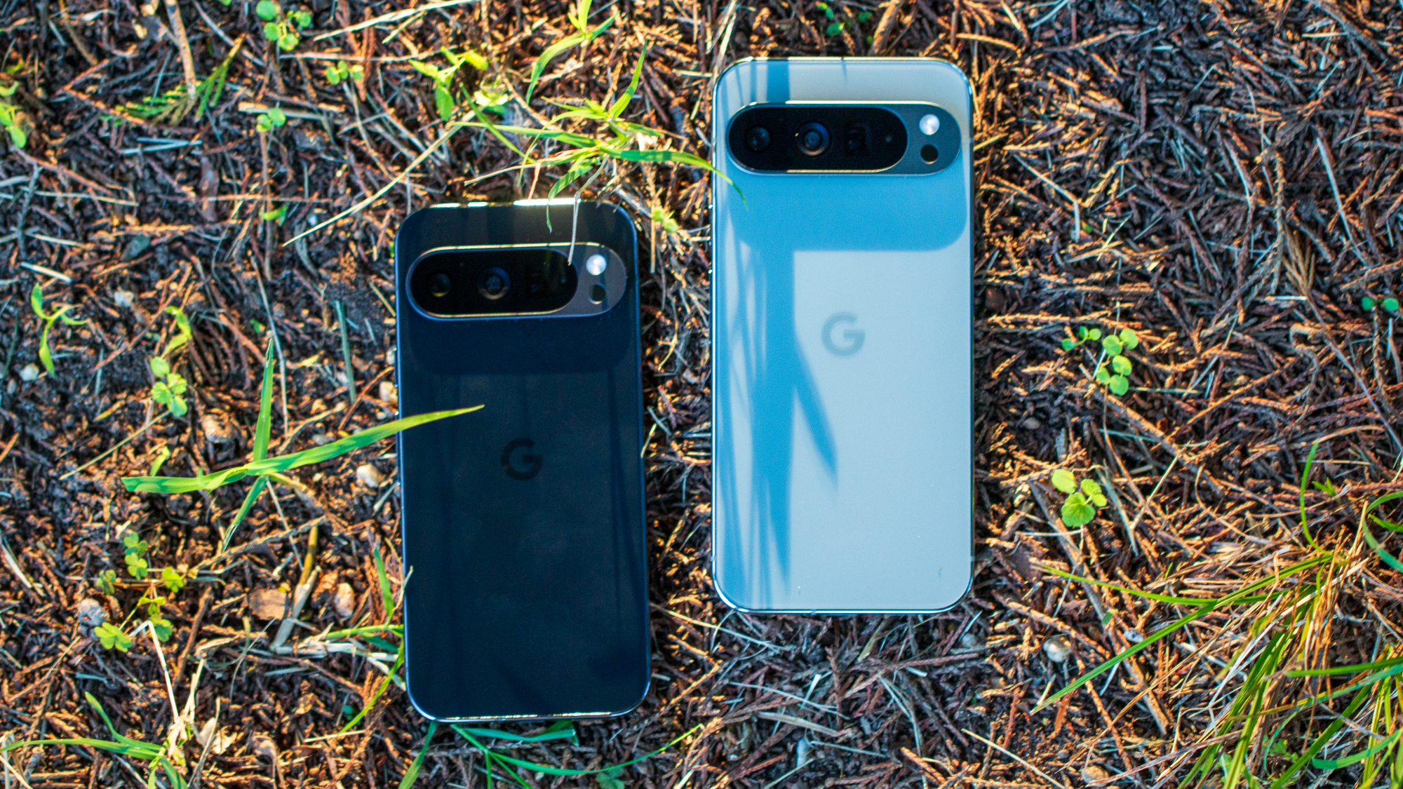 Top view of Google Pixel 9 Pro and 9 Pro XL