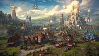 The Temple faction town fully build in Heroes of Might and Magic: Olden Era
