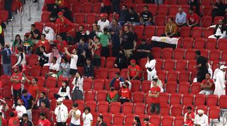 The World Cup quarter-final between Morocco and Portugal kicked off with thousands of seats still empty at the Al Thumama stadium in Qatar.