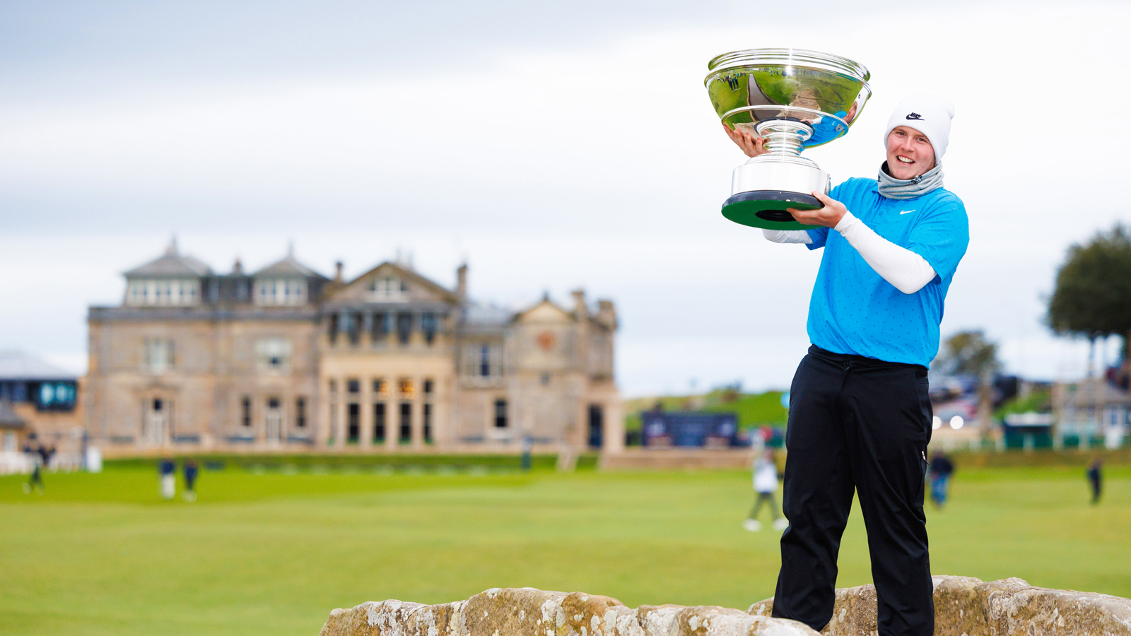 Robert MacIntyre holds the Alfred Dunhill Links Championship trophy