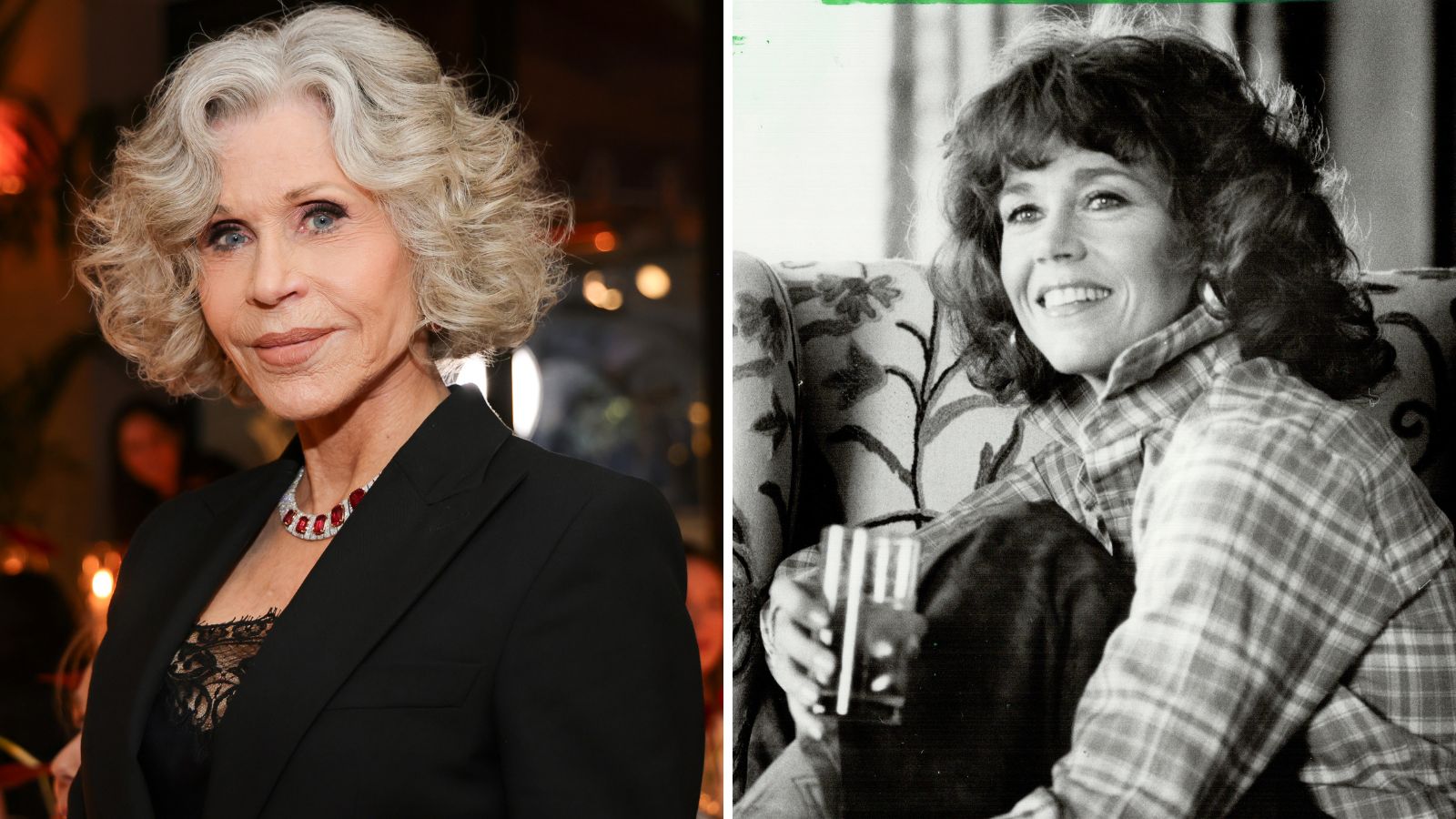 Jane Fonda now and in the 80's
