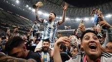 Lionel Messi celebrates Argentina&rsquo;s 2022 title