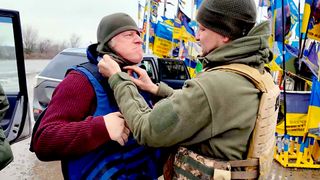 Boris Johnson in image from documentary "Boris Johnson: into Ukraine's Kill Zone"