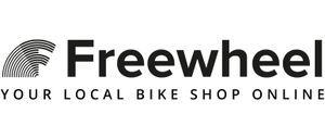 A white Freewheel logo