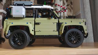 Lego Technic Land Rover Defender 42110 - side view of car.
