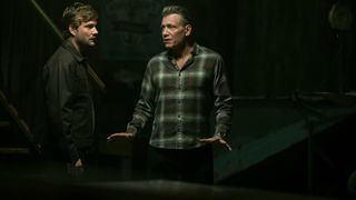 Jake Weary as Cane Buckley, Holt McCallany as Harlan Buckley in episode 107 of The Waterfront