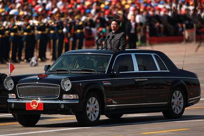 Xi Jinping in a limousine