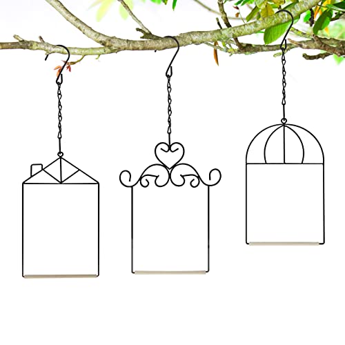 Mixxidea 3pk Hummingbird Perch, Hummingbird Swing With Metal Frame, Bird Swing With Wooden Dowel and Hanging Chain,suitable for Hanging Indoor,outdoor, Lawn,patio,garden