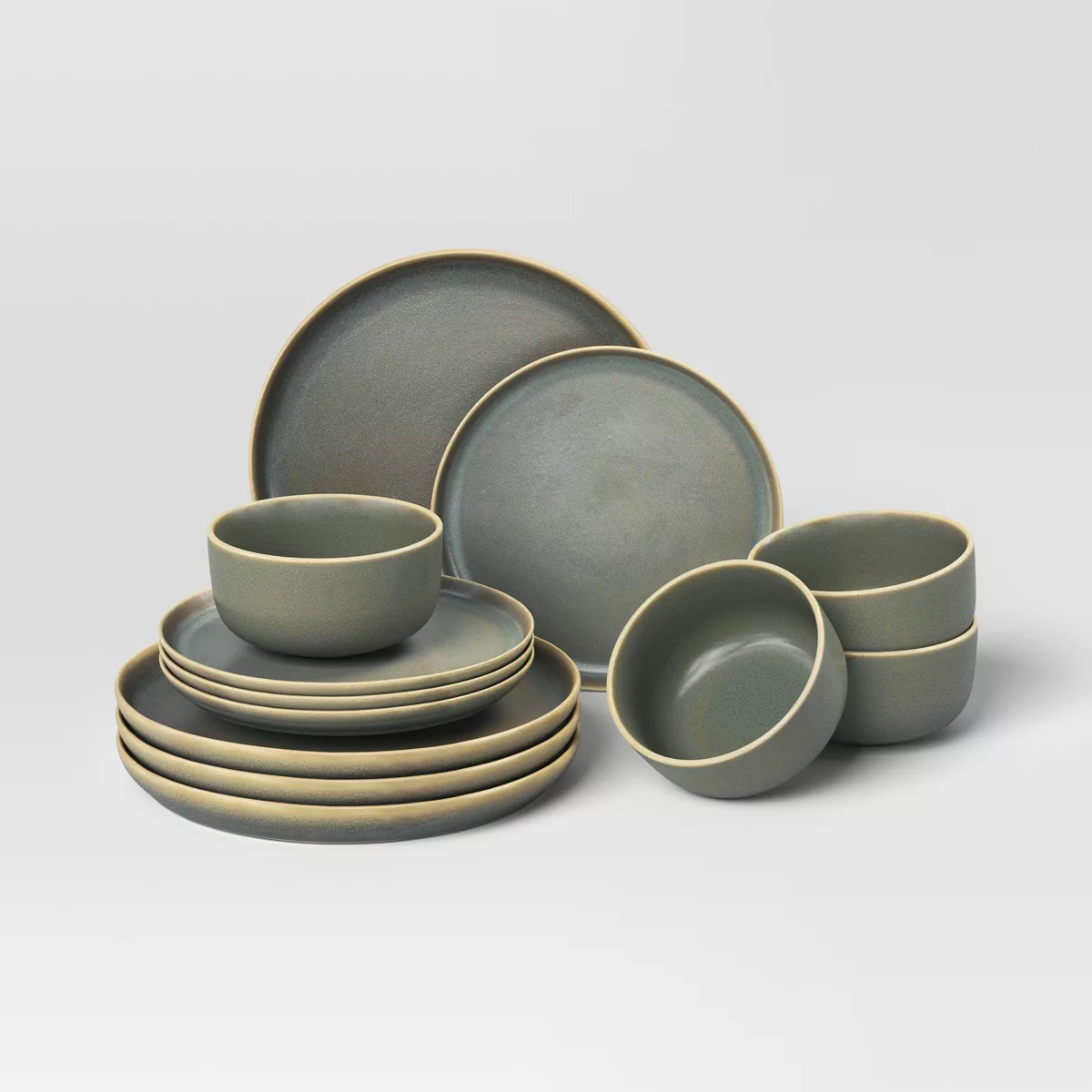 12pc Stoneware Tilley Dinnerware Set Olive Green - Thresholdu0026#8482;