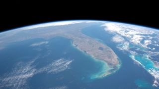 Virts prioritised wide-angle shots that showed the curvature of Earth, like this one of Florida. Credit: Terry Virts/NASA