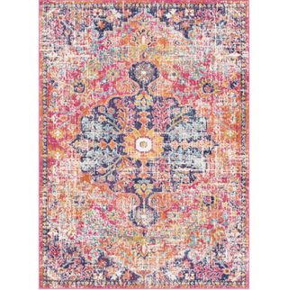 pink and blue persian rug 
