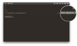 Mail on Mac, New Message, Choose Signature