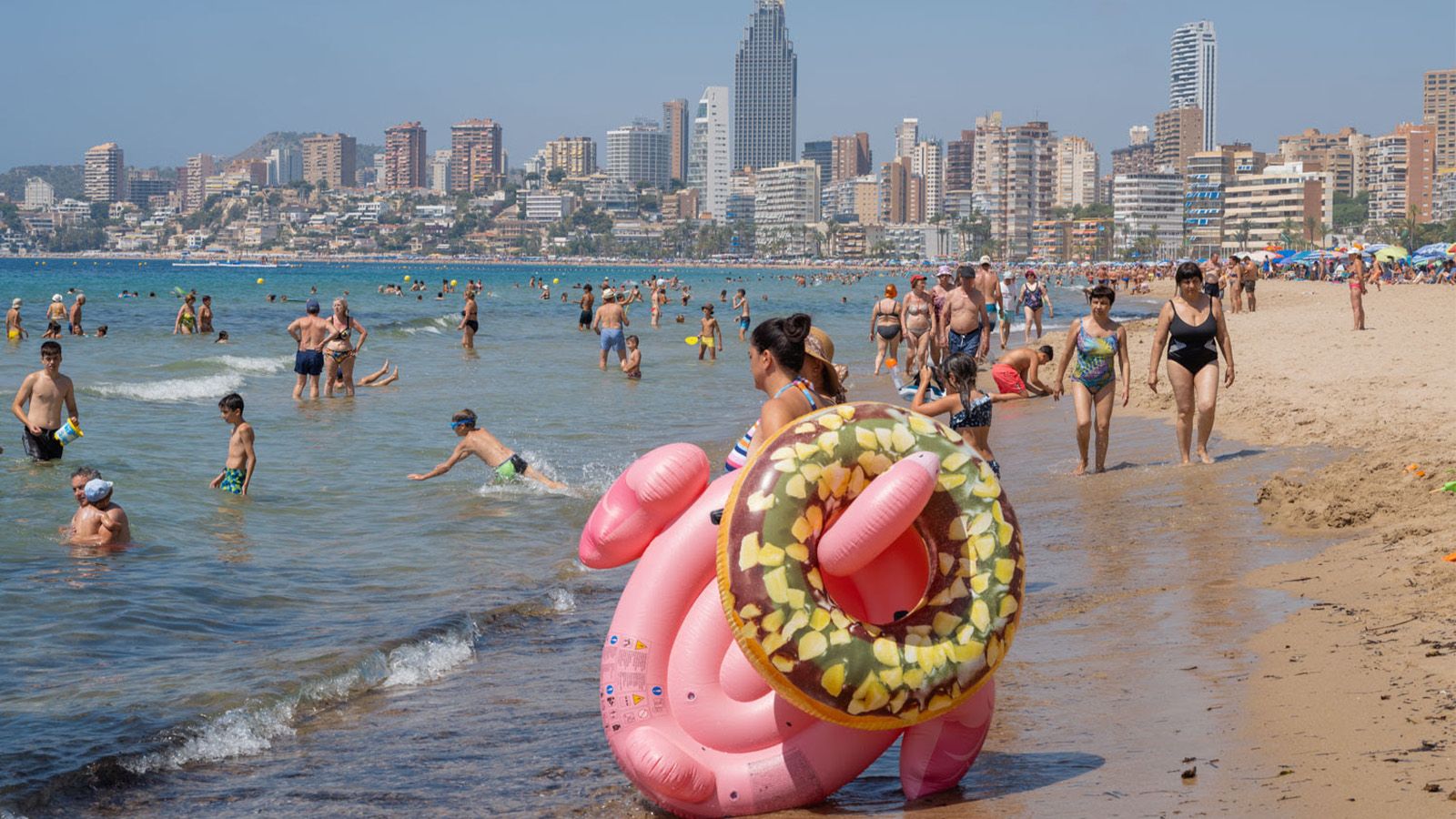 Crowded Benidorm beach