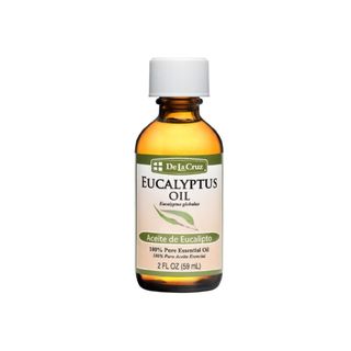 A bottle of eucalyptus essential oil