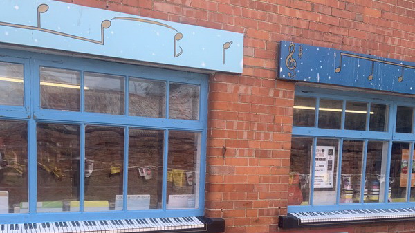 The exterior of the Clocktower Records store in Bridport.