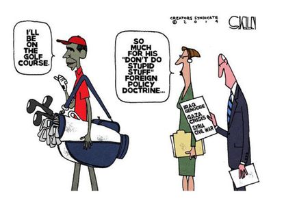Obama cartoon world foreign policy