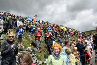 Spectators on stage one of the 2014 Tour de France