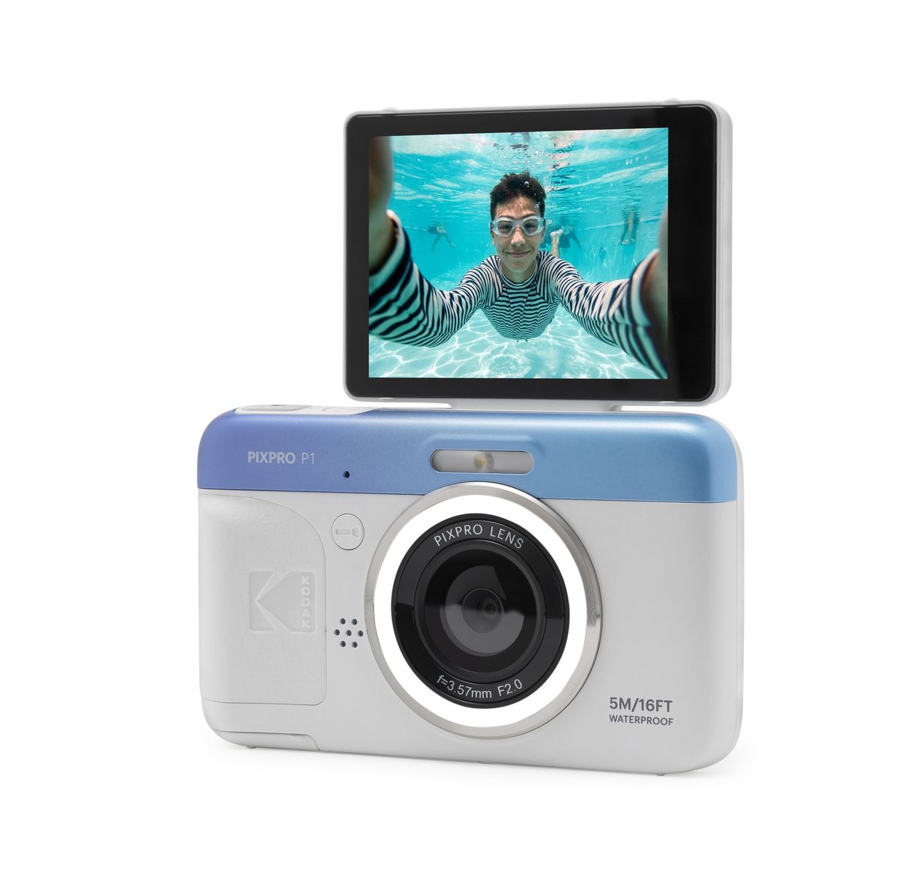 The Kodak PixPro P1 compact camera on a white background