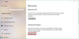 Windows 10 Recovery settings