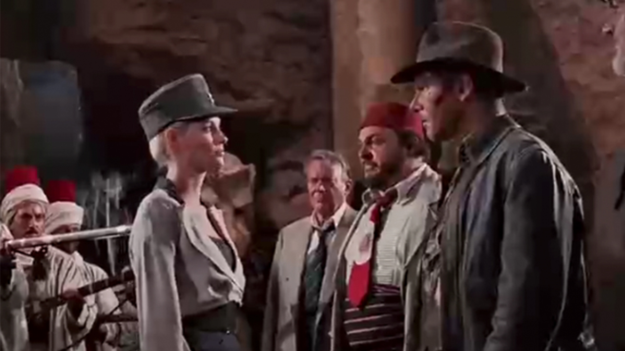 Harrison Ford talking in The Last Crusade