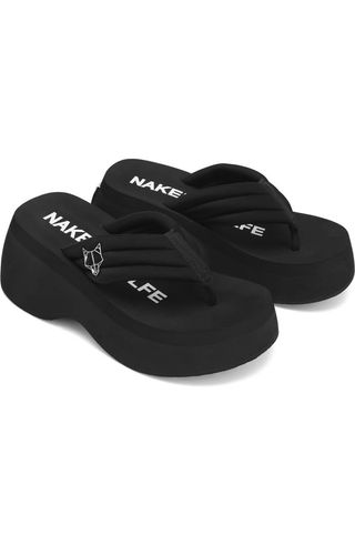 Damsel Platform Flip Flop in Black