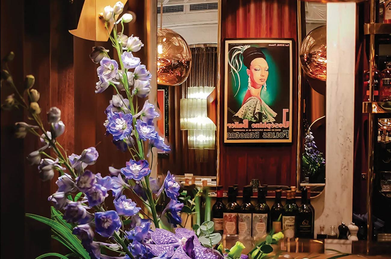 A colourful bar interior