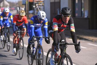 Greg Van Avermaet (BMC) in the breakaway at Omloop Het Nieuwsblad