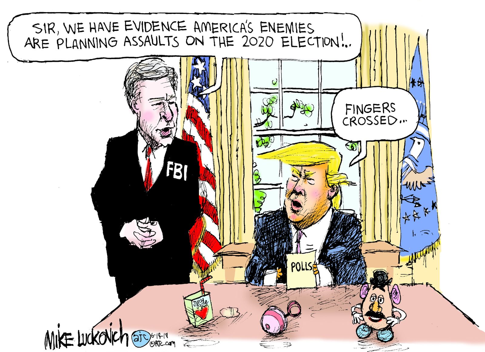 Political Cartoon U.S. FBI Trump Foreign Interference Toys | The Week