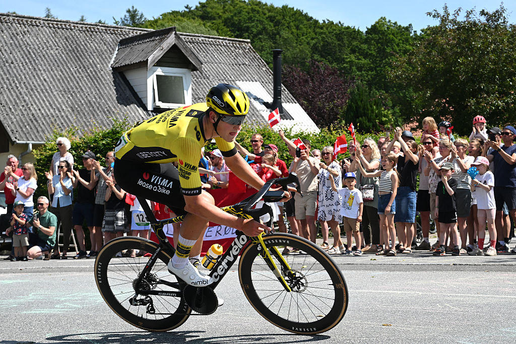 COPENHAGEN, DENMARK - JUNE 22: Niklas Behrens of Germany and Team Visma | Lease a Bike competes during the 1st Copenhagen Sprint 2025 - Men&amp;apos;s Elite a 235.6km one day race from Roskilde to Copenhagen / #UCIWT / on June 22, 2025 in Copenhagen, Denmark. (Photo by Szymon Gruchalski/Getty Images)