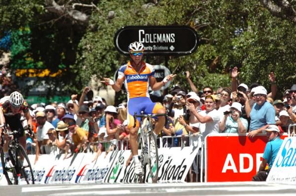 Michael Matthews (Rabobank Cycling Team) wins stage three of the Tour Down Under