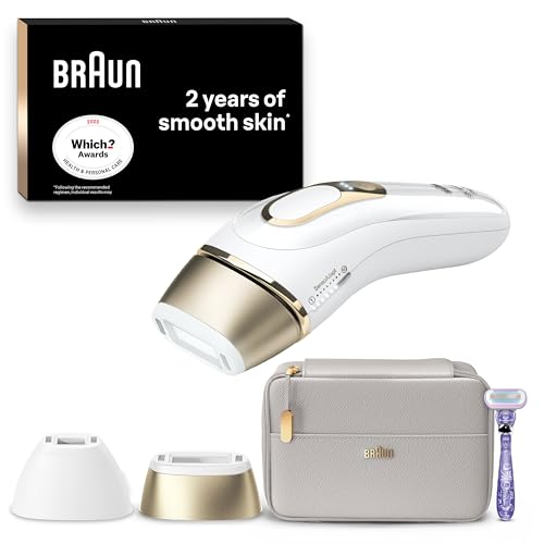 Braun Ipl Silk-Expert Pro 5, at Home Hair Removal, Alternative for Laser Hair Removal, Includes Pouch, Venus Razor, Precision Head, 2 Years of Smooth Skin, Gift for Women, White/gold, Pl5137