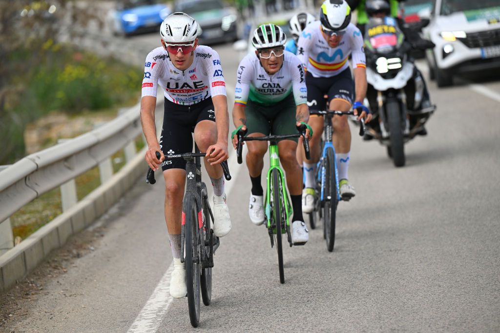 UBEDA SPAIN FEBRUARY 12 Igor Arrieta Lizarraga of Spain and UAE Team Emirates competes in the breakaway during the 3rd Clasica Jaen Paraiso Interior 2024 a 1583km one day race from Baeza to Ubeda on February 12 2024 in Ubeda Spain Photo by Tim de WaeleGetty Images